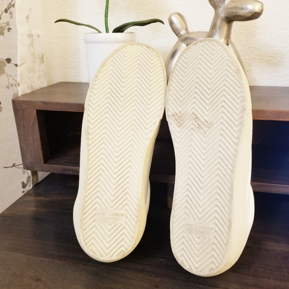 Mens White Saint Laurent Court Classic Sneakers - Picture 4 of 4
